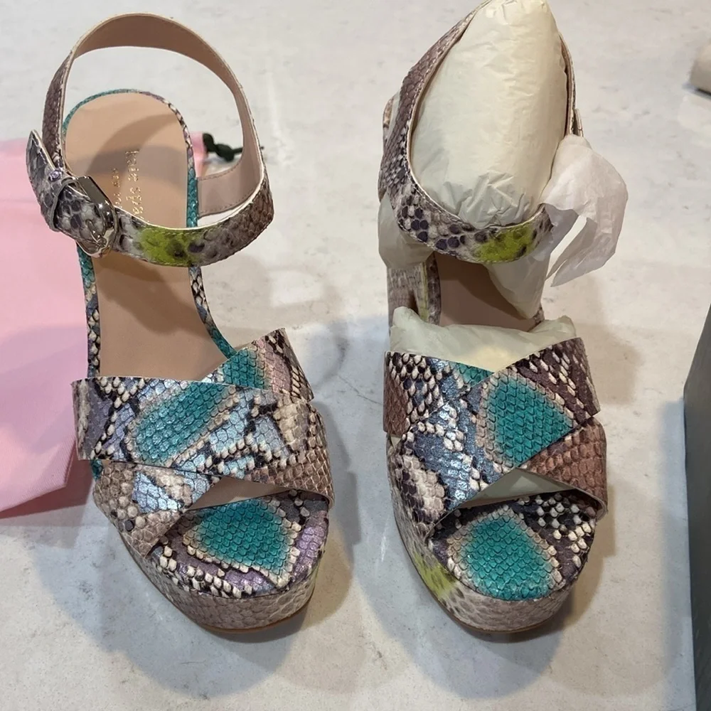 Kate Spade NIB Grace lemon sorbet platform sandal size 8 1/2